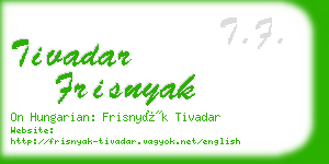 tivadar frisnyak business card